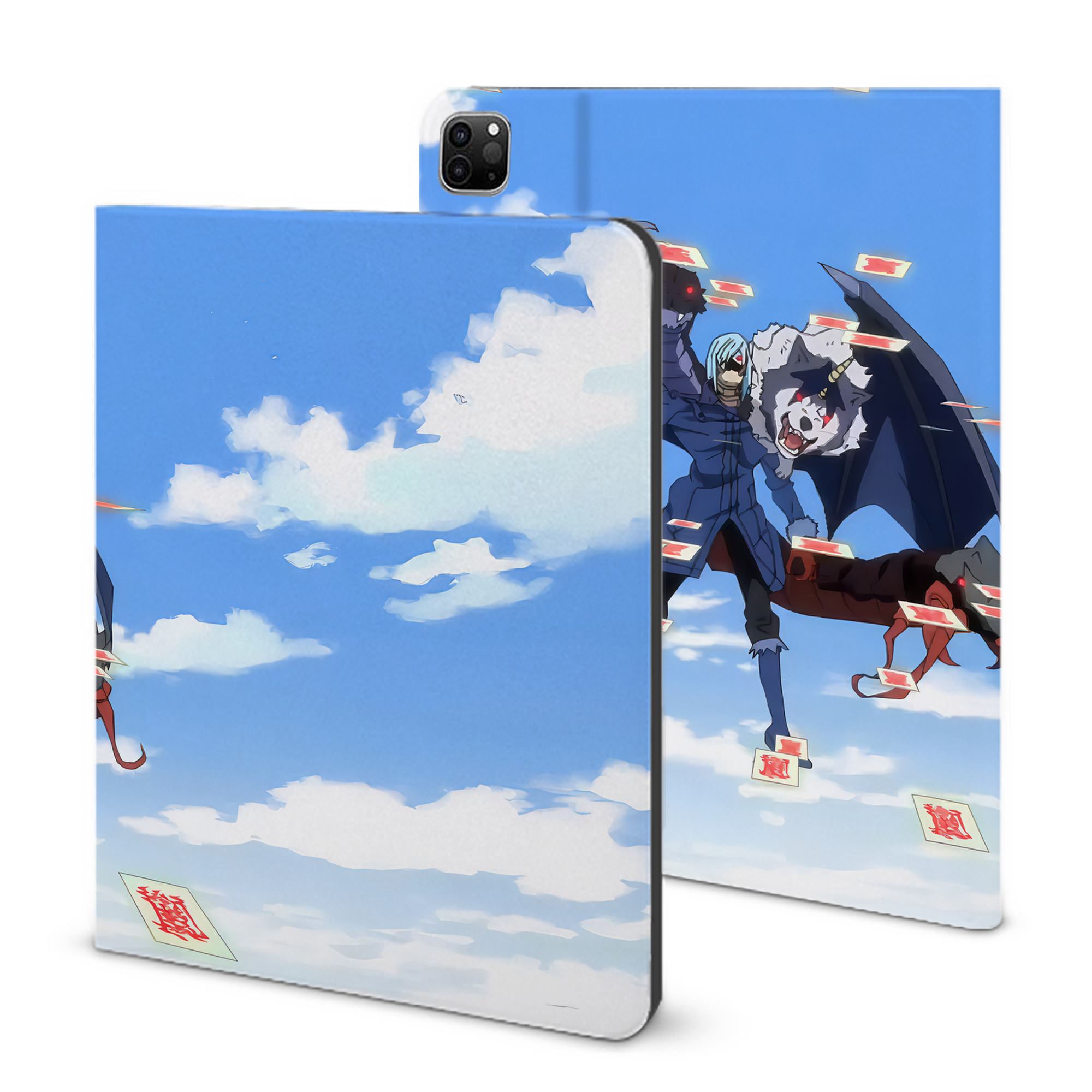 （画像用） 転スラ Regarding Reincarnated to Slime IPad ケース ブック型 PUレザー TPU 耐衝撃 軽量 薄型 ペン収納なし 全面保護 IPad 各モデル対応